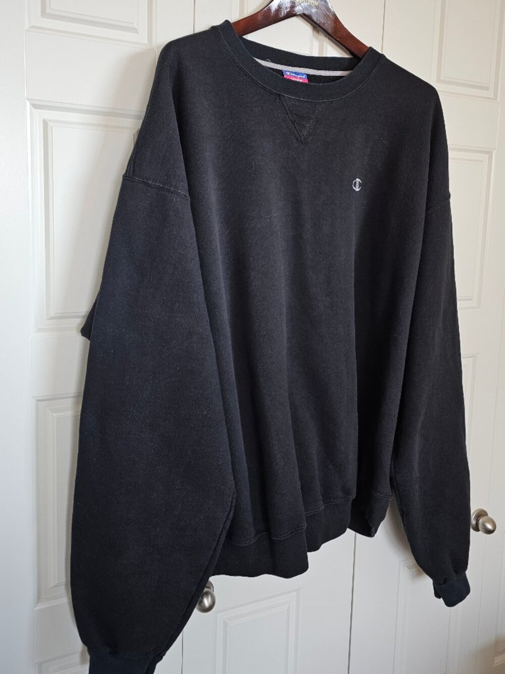 Vintage Black Champion Crewneck Sweatshirt - Size XXL (Y2K Mid-2000s)